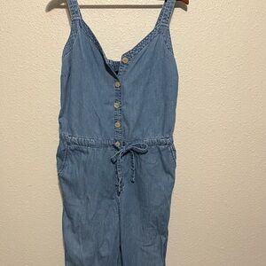 Romper jumpsuit denim Gap 10 tall - adjustable straps side pockets